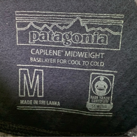 PATAGONIA Navy Geometric Midweight Capilene Quarter Zip Athletic Jacket Size M - Picture 5 of 5